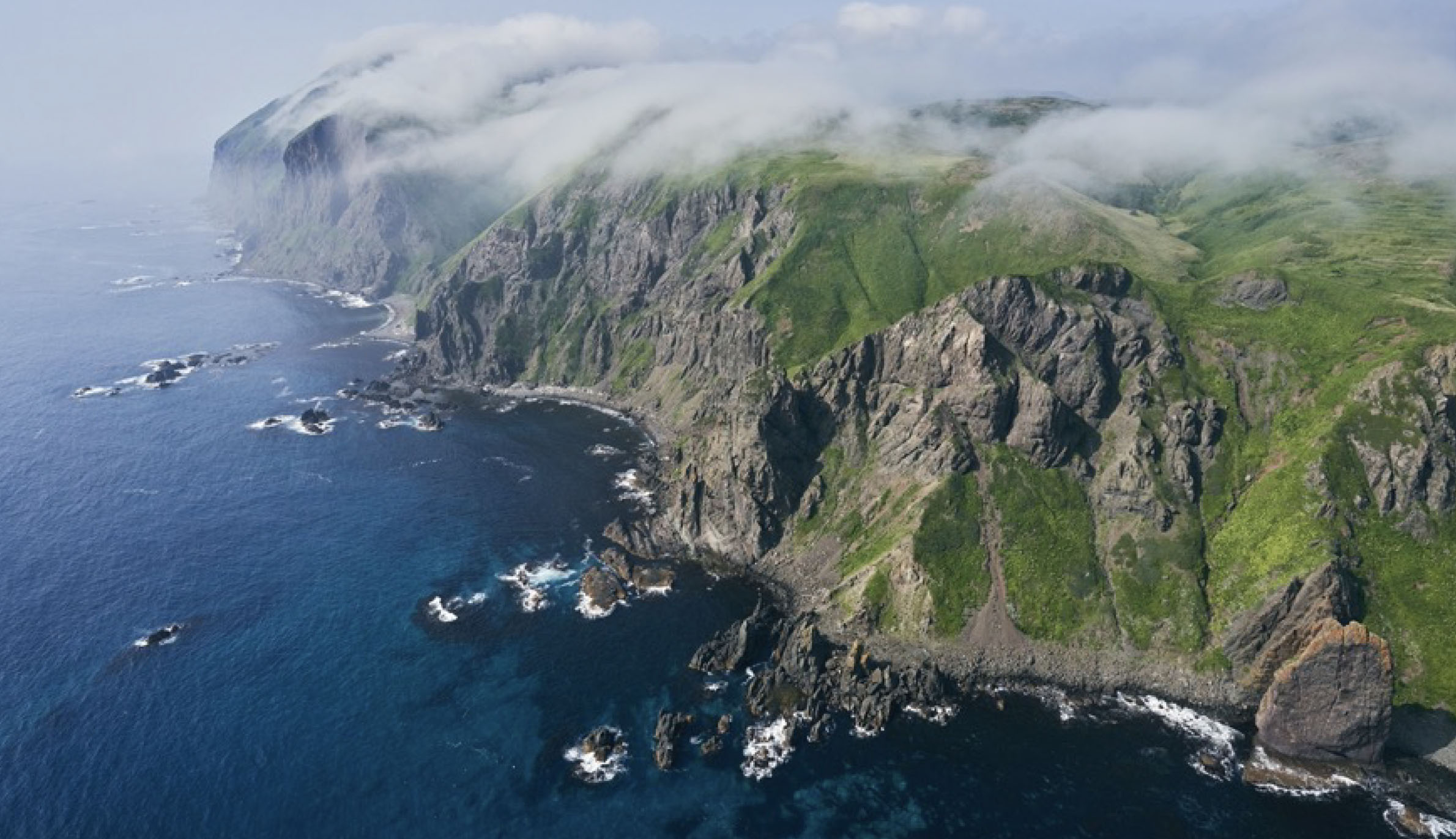 A photograph of a coast taken on Rebun Island.